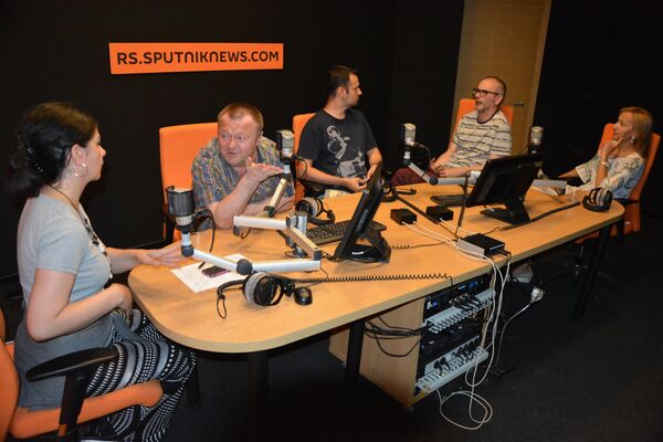 Dejana Vuković, Valentina Bulatović, Vladimir Sudar, Branko Rosić i Lazar Divjak u Sputnjikovoj Orbiti kulture Dejana Vuković, Valentina Bulatović, Vladimir Sudar, Branko Rosić i Lazar Divjak u Sputnjikovoj Orbiti kulture - Sputnik Srbija