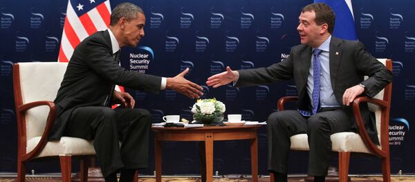 Барак Обама и Дмитриј Медведев Барак Обама и Дмитриј Медведев - Sputnik Србија