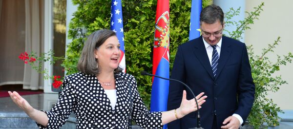 Pomoćnica američkog državnog sekretara za Evropu i Evroaziju Viktorija Nuland i mandatar Aleksandar Vučić - Sputnik Srbija