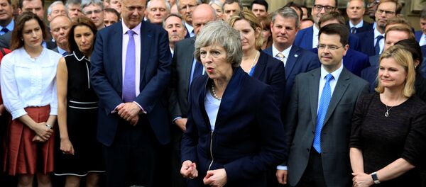 Министар унутрашњих послова Велике Британије Тереза Меј обраћа се медијима након што је постала нови лидер Конзервативне партије и нови британски премијер. - Sputnik Србија