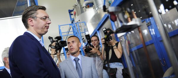 Александар Вучић на отаварању нове фабрике Бекамента - Sputnik Србија