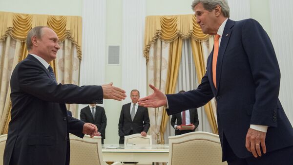 Владимир Путин и Џон Кери у Москви - Sputnik Србија