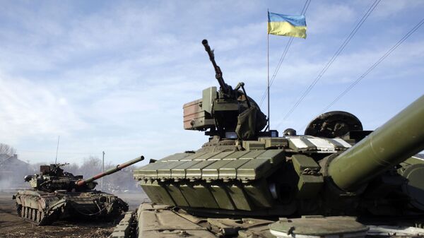 Ukrajinski tenkovi na punktu Gorlovka, Donbas - Sputnik Srbija