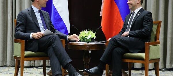 Premijer Holandije Mark Rute i premijer Rusije Dmitrij Medvedev - Sputnik Srbija