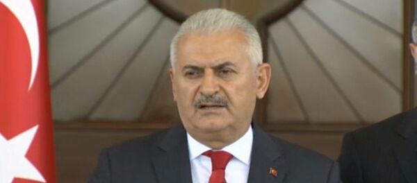 Turski premijer Binali Jildirim na pres-konferenciji nakon pokušaja državnog udara u Turskoj Turski premijer Binali Jildirim na pres-konferenciji nakon pokušaja državnog udara u Turskoj - Sputnik Srbija