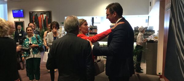 Visoka predstvnica Evropske unije Federika Mogerini i mandatar Srbije Aleksandar Vučić u Briselu 18. jula 2016. - Sputnik Srbija