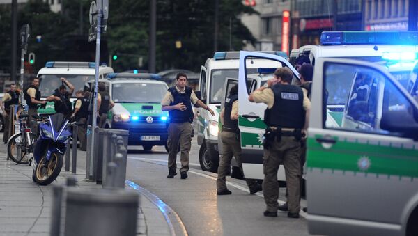 Police secures the area of Karlsplatz (Stachus square) following shootings on July 22, 2016 in Munich - Sputnik Србија