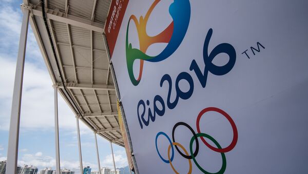 A banner with the Olympic logo for the Rio 2016 Olympic Games seen at the Olympic Tennis Centre of the Olympic Park in Rio de Janeiro, Brazil, on December 11, 2016 - Sputnik Srbija
