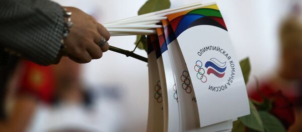 Ispraćaj ruskih sportista sa moskovskog aerodroma Šeremetjevo na Olimpijske igre u Rio de Žaneiru. - Sputnik Srbija