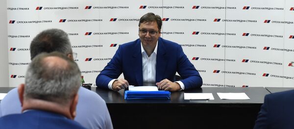 Aleksandar Vučić na sednici Predsedništva SNS-a. - Sputnik Srbija