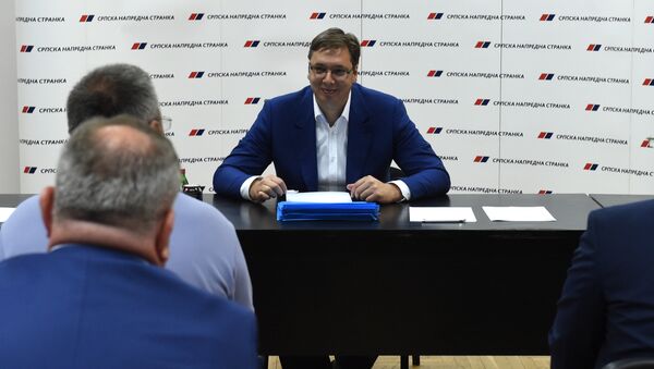 Aleksandar Vučić na sednici Predsedništva SNS-a. - Sputnik Srbija