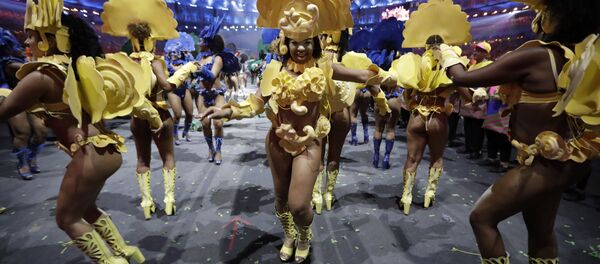 Plesači tokom ceremonije otvaranja Letnjih olimpijskih igara u Rio de Žaneiru. Plesači tokom ceremonije otvaranja Letnjih olimpijskih igara u Rio de Žaneiru. - Sputnik Srbija