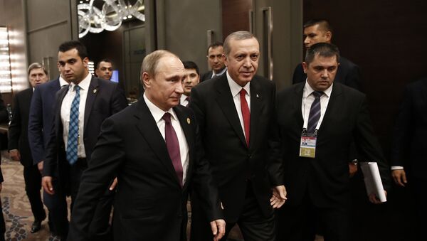 Владимир Путин и Реџеп Тајип Ердоган - Sputnik Србија