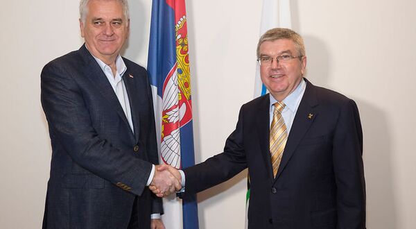 Томислав Николић и председник Међународног олимпијског комитета Томас Бах. Томислав Николић и председник Међународног олимпијског комитета Томас Бах. - Sputnik Србија