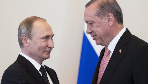 Председници Русије и Турске Владимир Путин и Реџеп Тајип Ердоган - Sputnik Србија