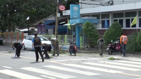 Полиција на месту експлозије у јужној тајландској провинцији Сурат Тани. - Sputnik Србија