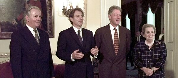 Жак Сантер, Тони Блер, Бил Клинтон, Мадлен Олбрајт - Sputnik Србија