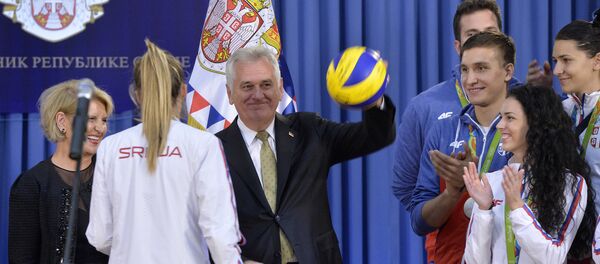 Српски олимпијци на пријему код председника Србије Томислава Николића - Sputnik Србија