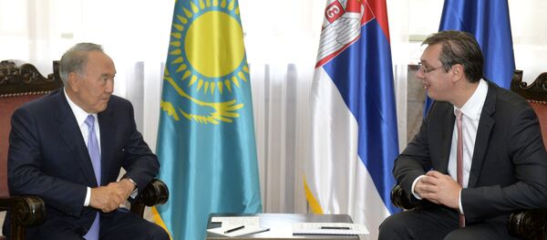 Александар Вучић и Нурсултан Назарбајев Александар Вучић и Нурсултан Назарбајев - Sputnik Србија