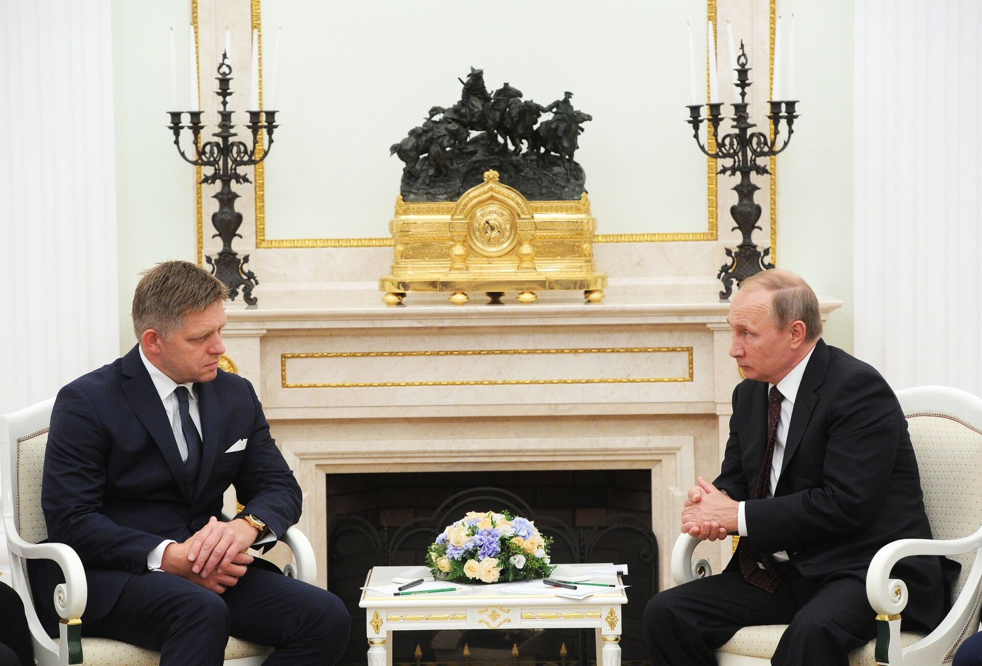 25 avgust 2016. - premijer Slovačke Robert Fico i predsednik Rusije Vladimir Putin u Krmlju - Sputnik Srbija, 1920, 01.10.2023