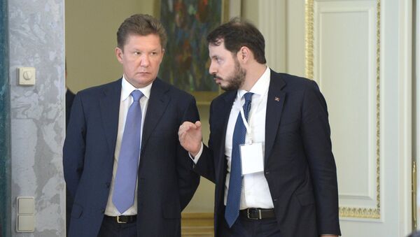 Председник борда директора Гаспрома Алексеј Милер и министар енергетике Турске Берет Албајрак - Sputnik Србија