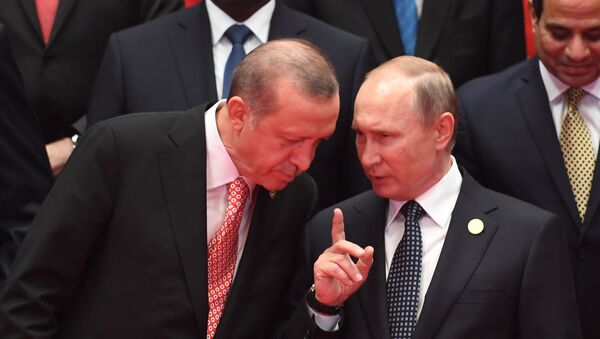 Владимир Путин и Реџеп Тајип Ердоган на самиту Г20 у Кини - Sputnik Србија