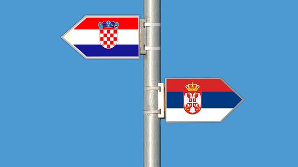 Хрватска и српска застава - Sputnik Србија
