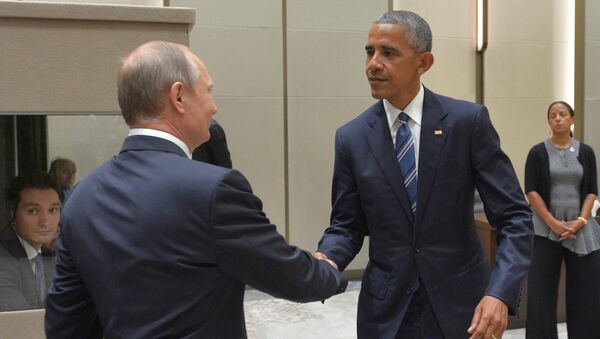 Председник Русије Владимир Путин и председник САД Барк Обама - Sputnik Србија