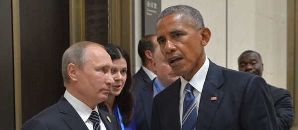 Председник Русије Владимир Путин и председник САД Барк Обама Председник Русије Владимир Путин и председник САД Барк Обама - Sputnik Србија