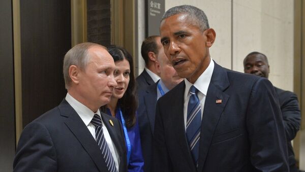 Predsednik Rusije Vladimir Putin i predsednik SAD Bark Obama - Sputnik Srbija