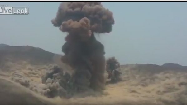 Saudijci bombarduju Hute u Pustinji u Jemenu. - Sputnik Srbija
