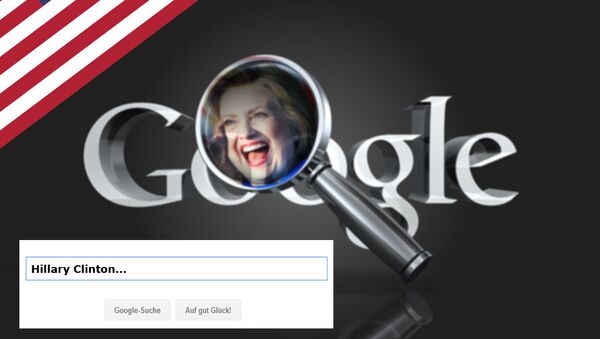 Хилари Клинтон и гугл-илустрација - Sputnik Србија