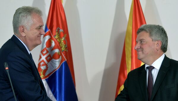 Predsednik Tomislav Nikolić i predsednik Makedonije Đorđe Ivanov - Sputnik Srbija
