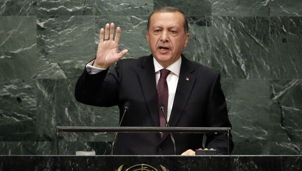 Predsednik Turske Redžep Tajip Erdogan govori na 71. zasedanju Generalne skupštine UN - Sputnik Srbija
