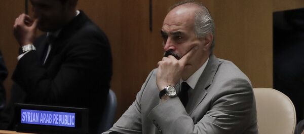 Стални представник Сирије у УН Башар Џафари током заседања Генералне скупштине УН у Њујорку - Sputnik Србија
