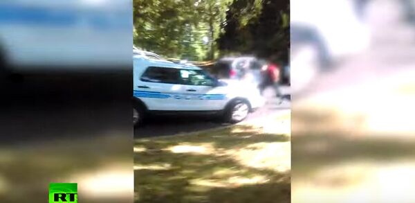 Policijski automobil na mestu ubistva Kita Skota u Šarlotu - Sputnik Srbija