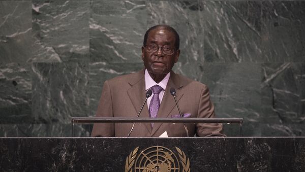 Predsednik Zimbabvea Robert Mugabe govori na Generalnoj skupštini UN u Njujorku - Sputnik Srbija