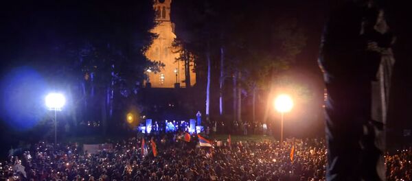 Miting opozicije u Crnoj Gori Miting opozicije u Crnoj Gori - Sputnik Srbija