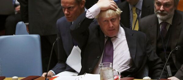 Britanski šef diplomatije Boris Džonson na sednici Saveta bezbednosti UN. - Sputnik Srbija