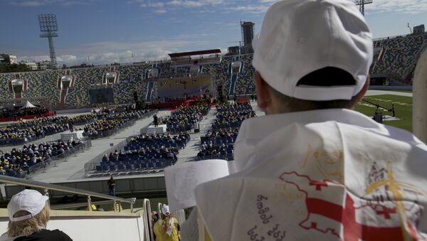 Papa Franja održao misu na praznom stadionu, Gruzija - Sputnik Srbija