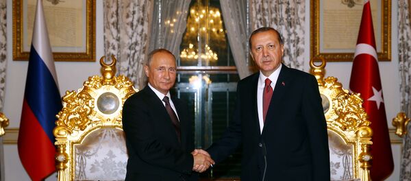 Председник РФ Владимир Путин и председник Турске Реџеп Тајип Ердоган у Турској Председник РФ Владимир Путин и председник Турске Реџеп Тајип Ердоган у Турској - Sputnik Србија