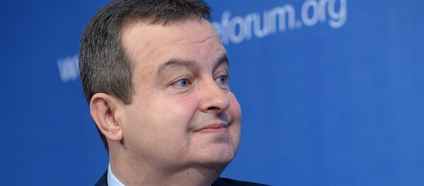 Prvi potpredsednik Vlade i ministar spoljnih poslova Ivica Dačić učestvuje na specijalnom događaju „Deset godina: Srbija, NATO, Partnerstvo za mir“ koji se održava u okviru šestog Bezbednosnog foruma. Prvi potpredsednik Vlade i ministar spoljnih poslova Ivica Dačić učestvuje na specijalnom događaju „Deset godina: Srbija, NATO, Partnerstvo za mir“ koji se održava u okviru šestog Bezbednosnog foruma. - Sputnik Srbija