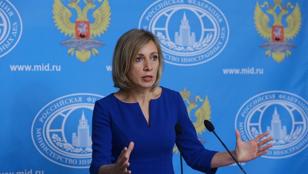 Portparol ruskog Ministarstva spoljnih poslova Marija Zaharova govori na konferenciji za medije - Sputnik Srbija