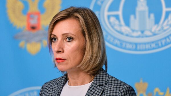 Portparol ruskog Ministarstva spoljnih poslova Marija Zaharova govori na konferenciji za medije - Sputnik Srbija