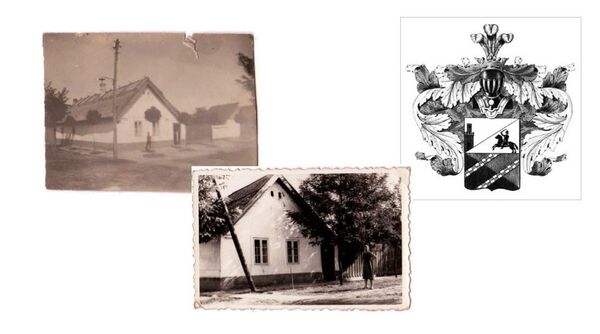 Кућа у Улици Бранислава Нушића бр. 1 у којој је становао Иван Чарторижски  (лево из 1930. и у средини из 1943. година) и грб породице Чарторижски . - Sputnik Србија