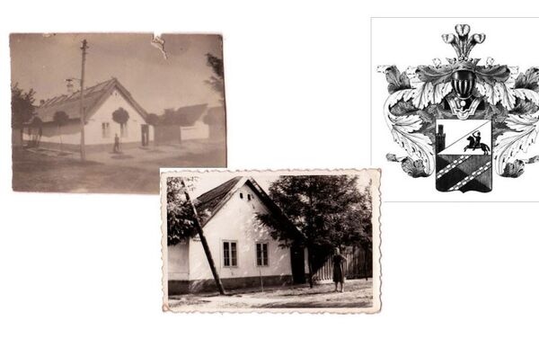 Kuća u Ulici Branislava Nušića br. 1 u kojoj je stanovao Ivan Čartorižski  (levo 1930. i foto desno 1943. godina) i grb porodice Čartorižski - Sputnik Srbija