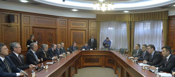 Predsednik Vlade Srbije Aleksandar Vučić sastao se sa sekretarom Saveta bezbednosti Ruske Federacije Nikolajem Patruševim. Predsednik Vlade Srbije Aleksandar Vučić sastao se sa sekretarom Saveta bezbednosti Ruske Federacije Nikolajem Patruševim. - Sputnik Srbija