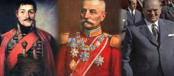 Karađorđe Petrović, Petar I Karađorđević i Josip Broz Tito Karađorđe Petrović, Petar I Karađorđević i Josip Broz Tito - Sputnik Srbija