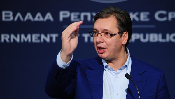 Премијер Србије Александар Вучић говори на конференцији за медије у Београду - Sputnik Србија