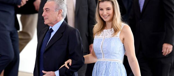 Президент Бразилии Мишел Темер с женой Марселой - Sputnik Србија